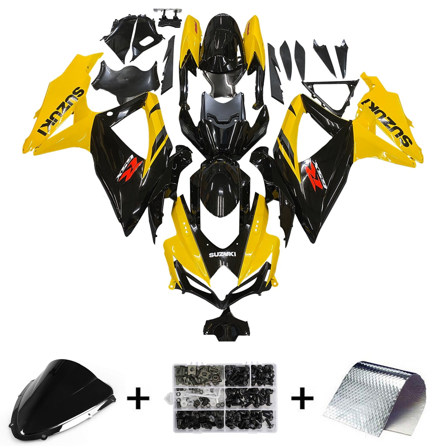 2008-2010 Fairings Suzuki GSXR 600 750 Black & Yellow GSXR