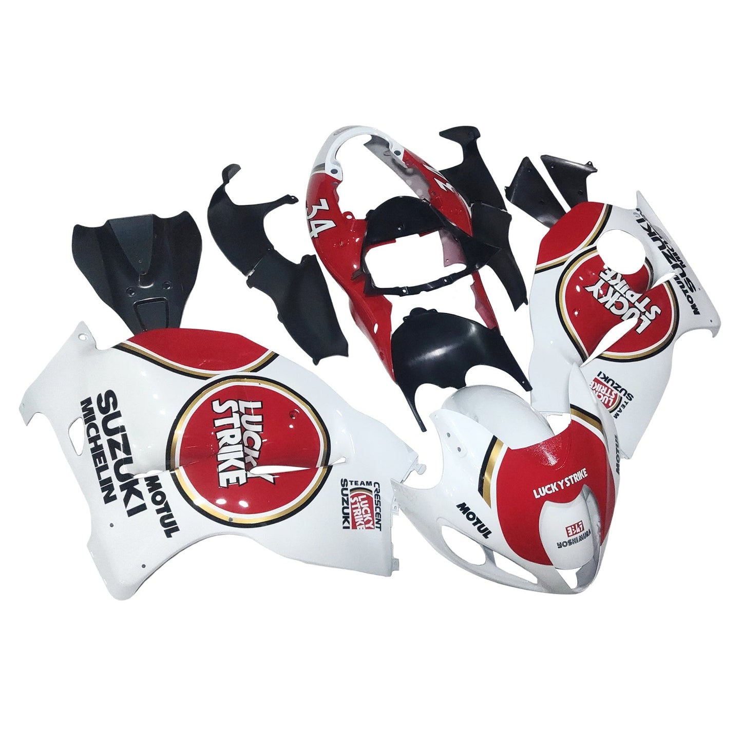 1999-2007 Fairings Suzuki GSX1300 Hayabusa White & Red Lucky Strike Generic
