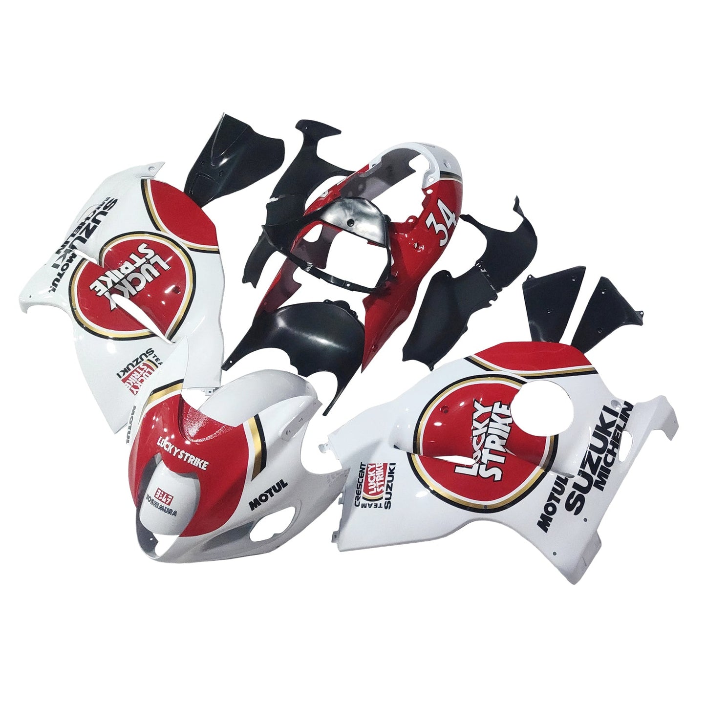1999-2007 Fairings Suzuki GSX1300 Hayabusa White & Red Lucky Strike Generic