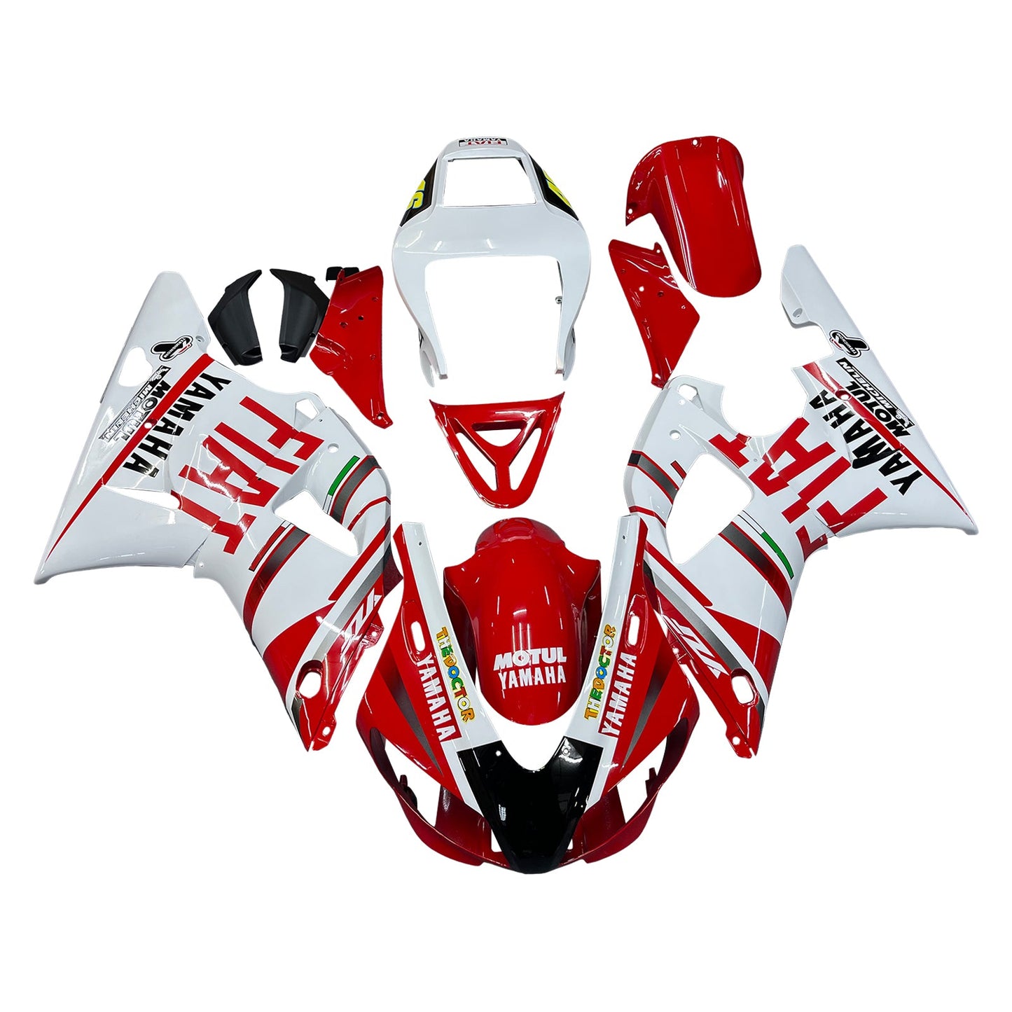 1998-1999 Fairings Yamaha YZF-R1 Red White No.46 FIAT R1  Generic
