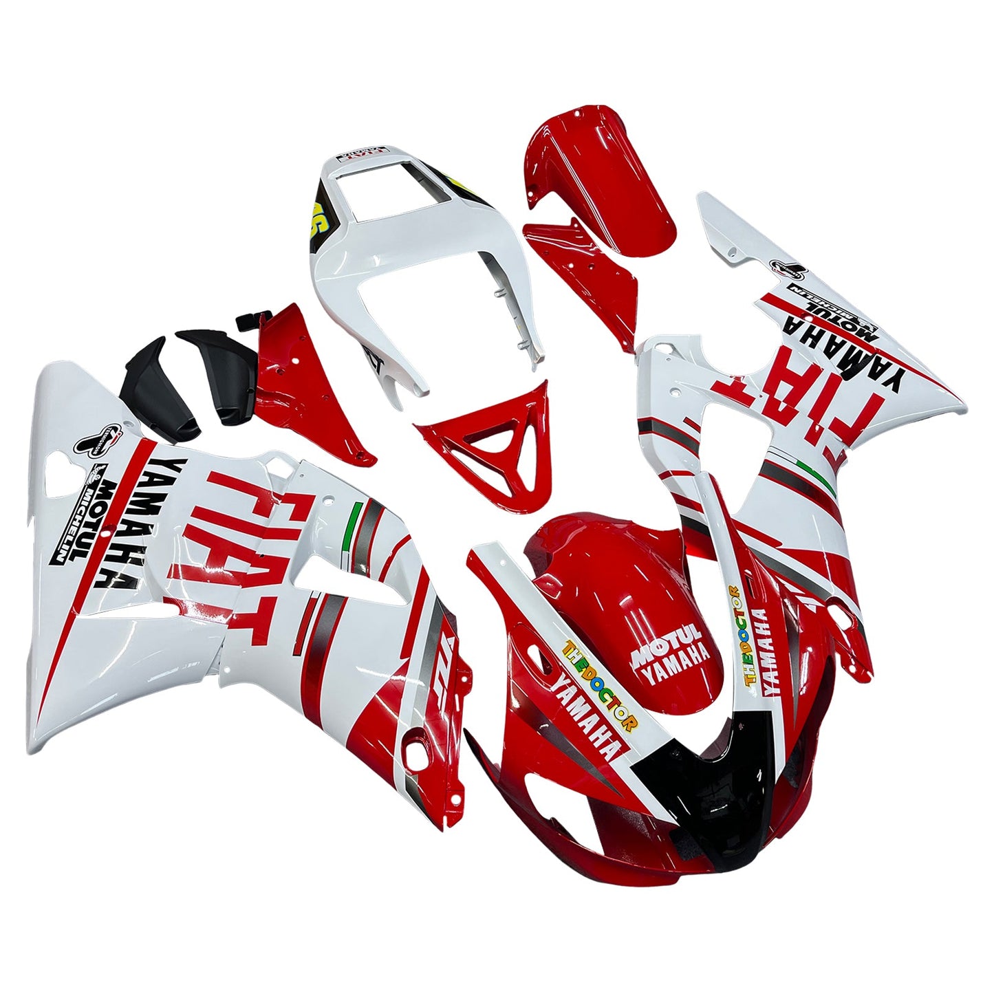 1998-1999 Fairings Yamaha YZF-R1 Red White No.46 FIAT R1  Generic