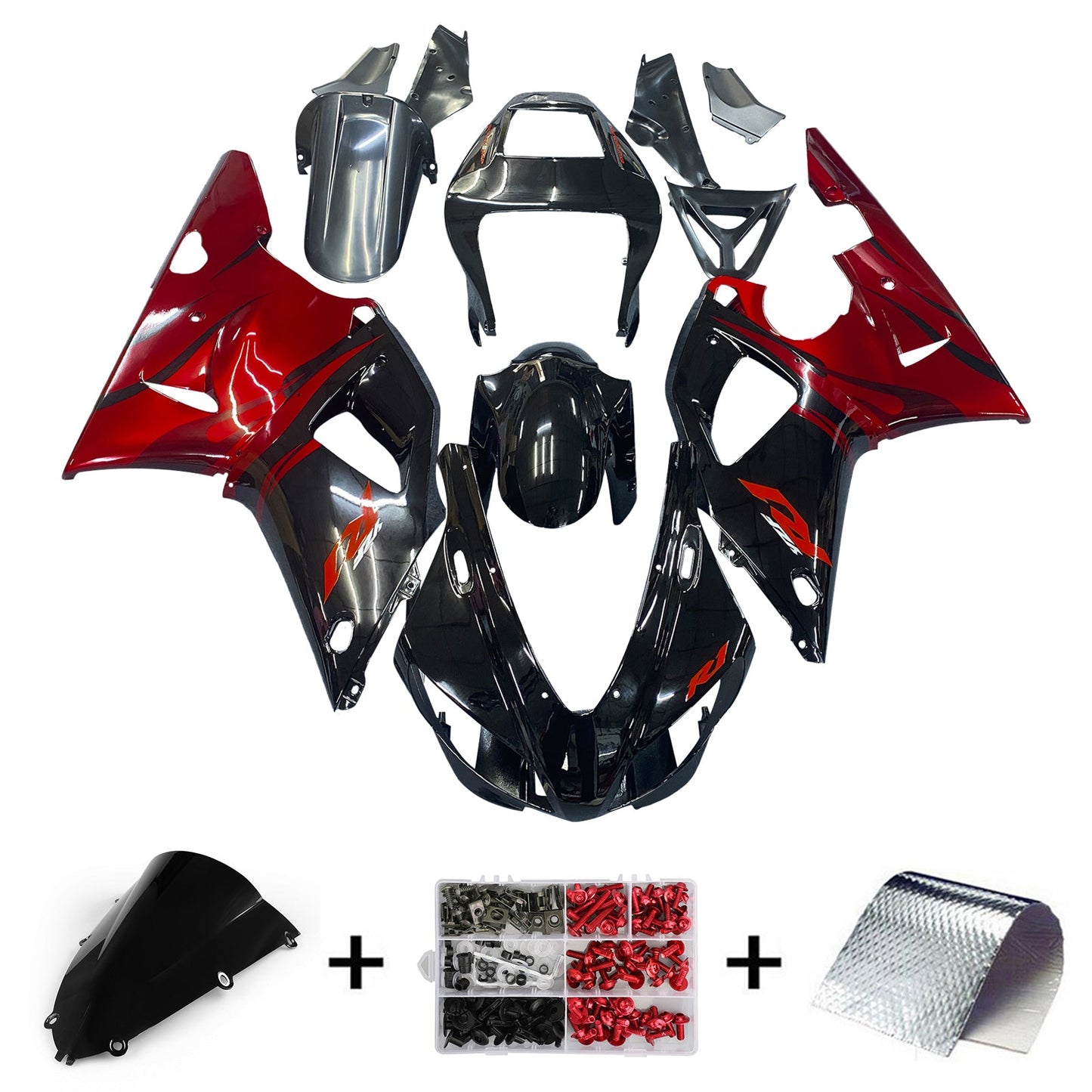 1998-1999 Fairing Kit Fit For YAMAHA YZF R1 Black Generic