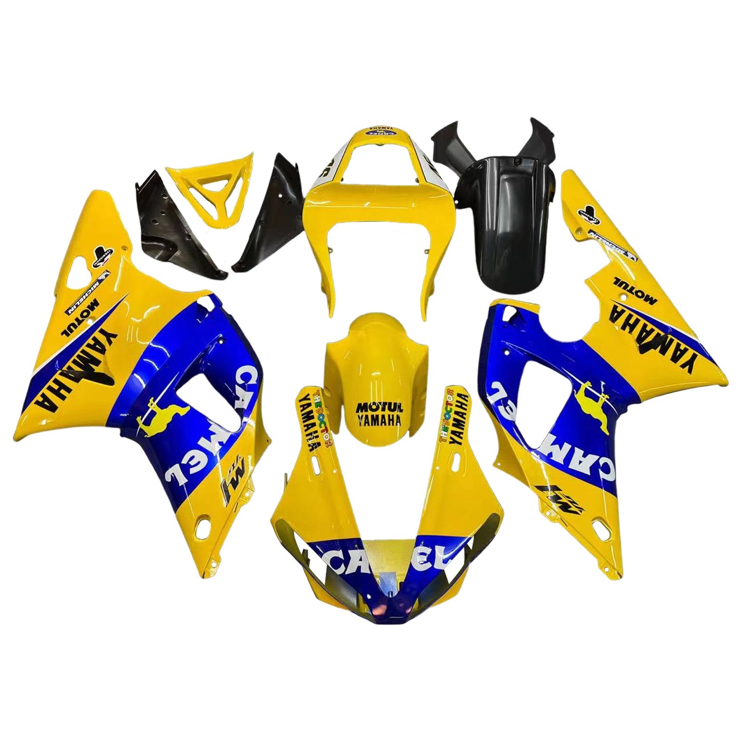 2000-2001 Fairings Yamaha YZF-R1 Yellow Blue No.46 Camel   Generic