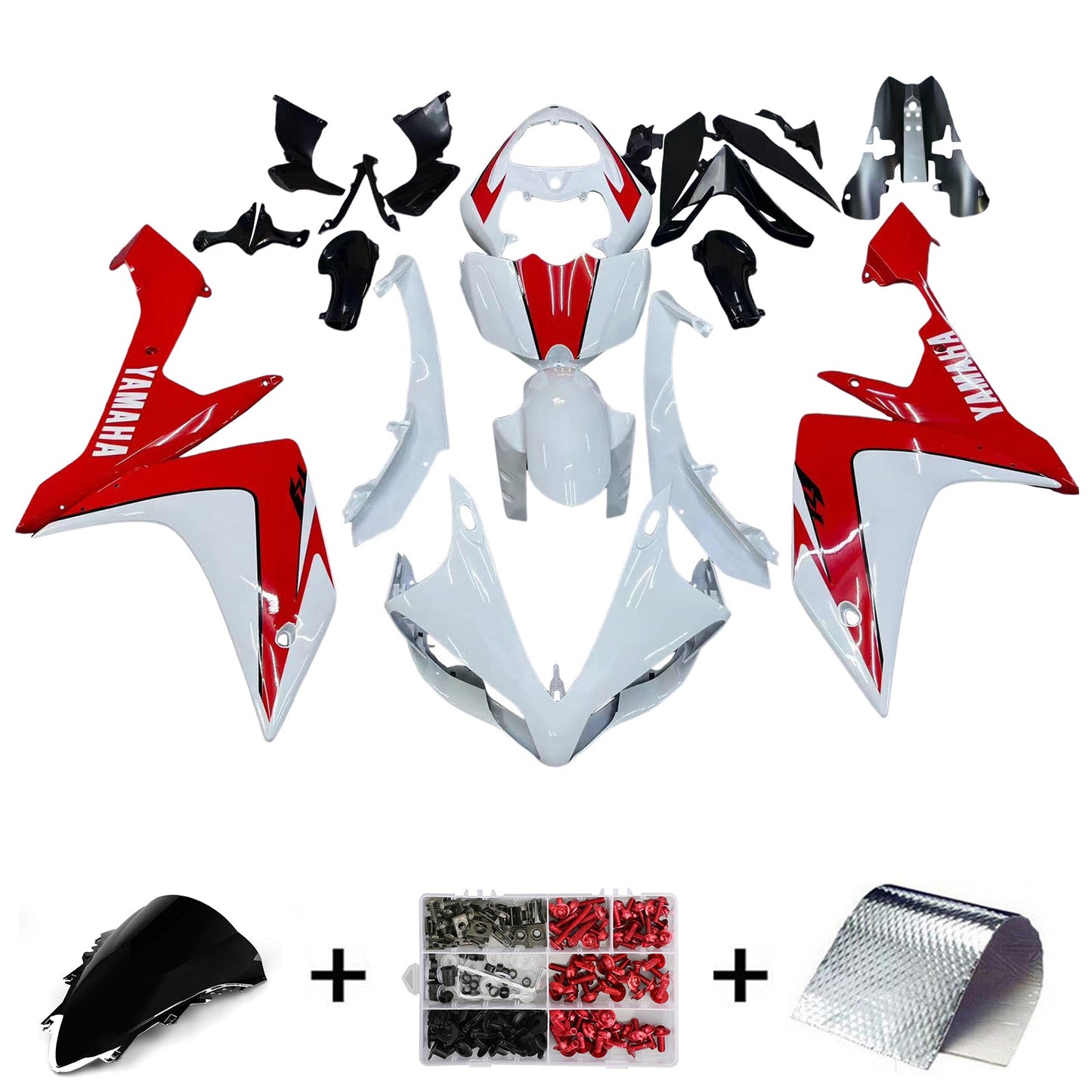 2007-2008 Fairings Yamaha YZF-R1 White & Red R1  Generic