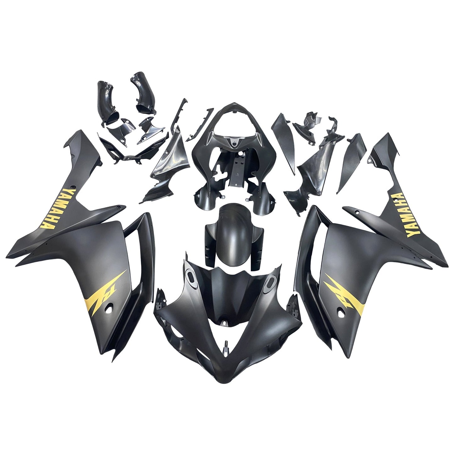 2007-2008 Fairings Yamaha YZF-R1 Black Matte & Gold R1