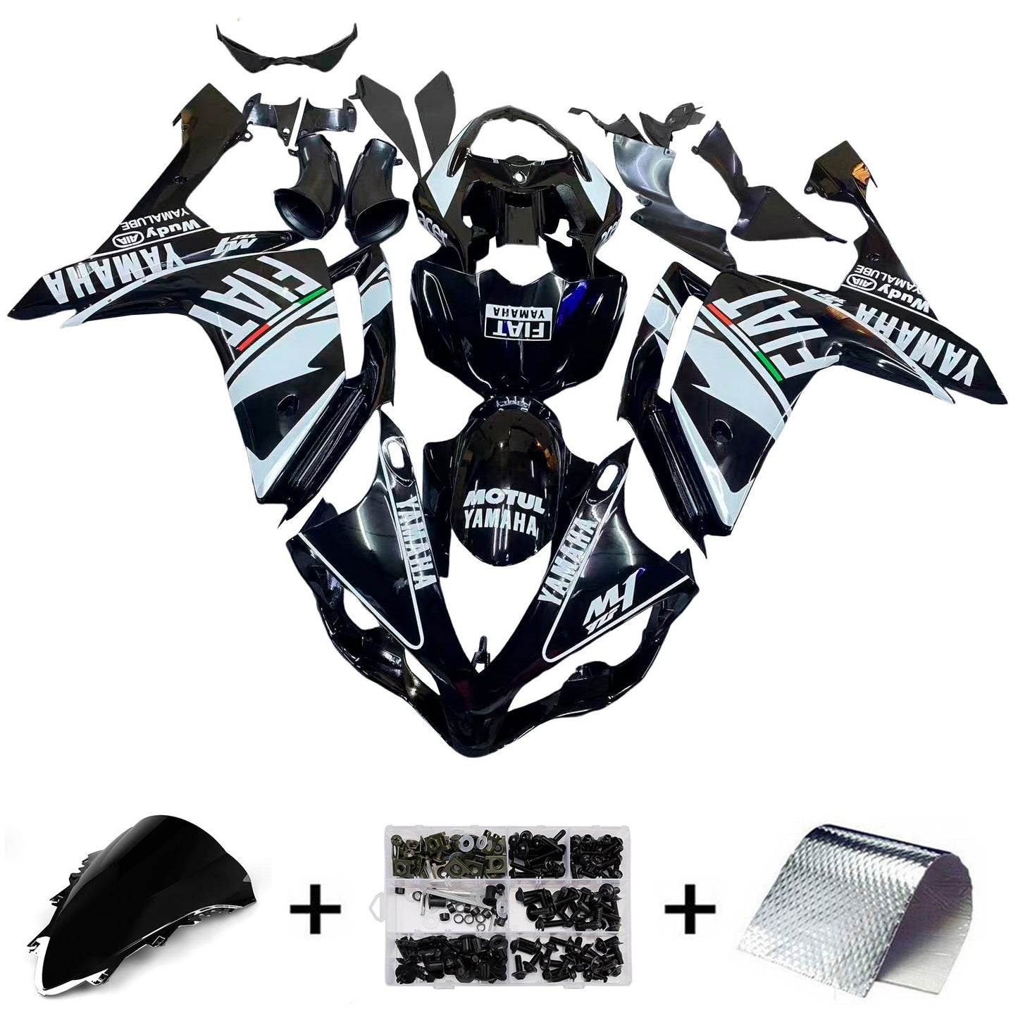 2007-2008 Fairings Yamaha YZF-R1 Black FIAT R1  Generic
