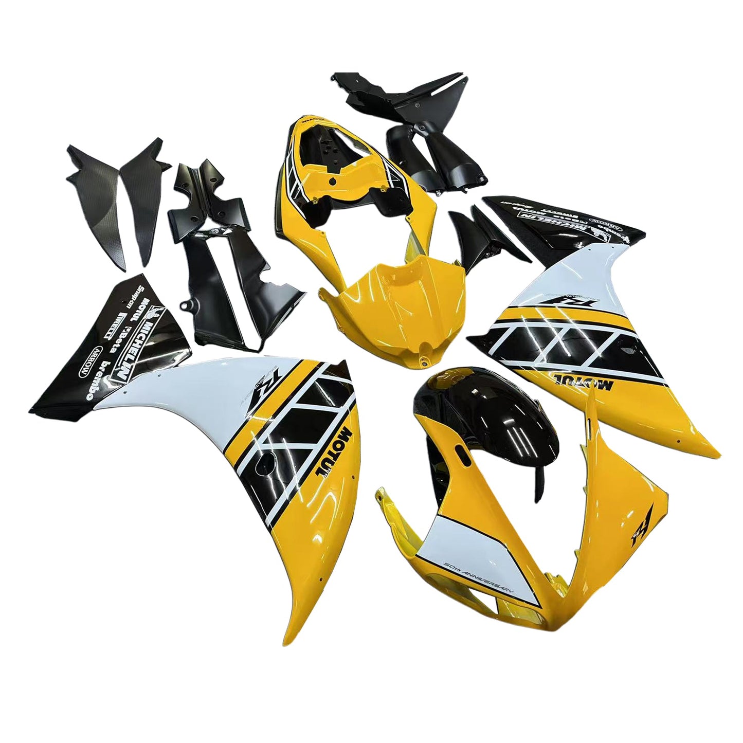 2009-2011 Fairings Yamaha YZF-R1 Yellow Black Motul R1  Generic