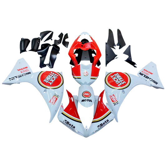 2009-2011 Fairings Yamaha YZF-R1 White Red Lucky Strike R1  Generic