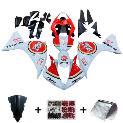 2009-2011 Fairings Yamaha YZF-R1 White Red Lucky Strike R1  Generic