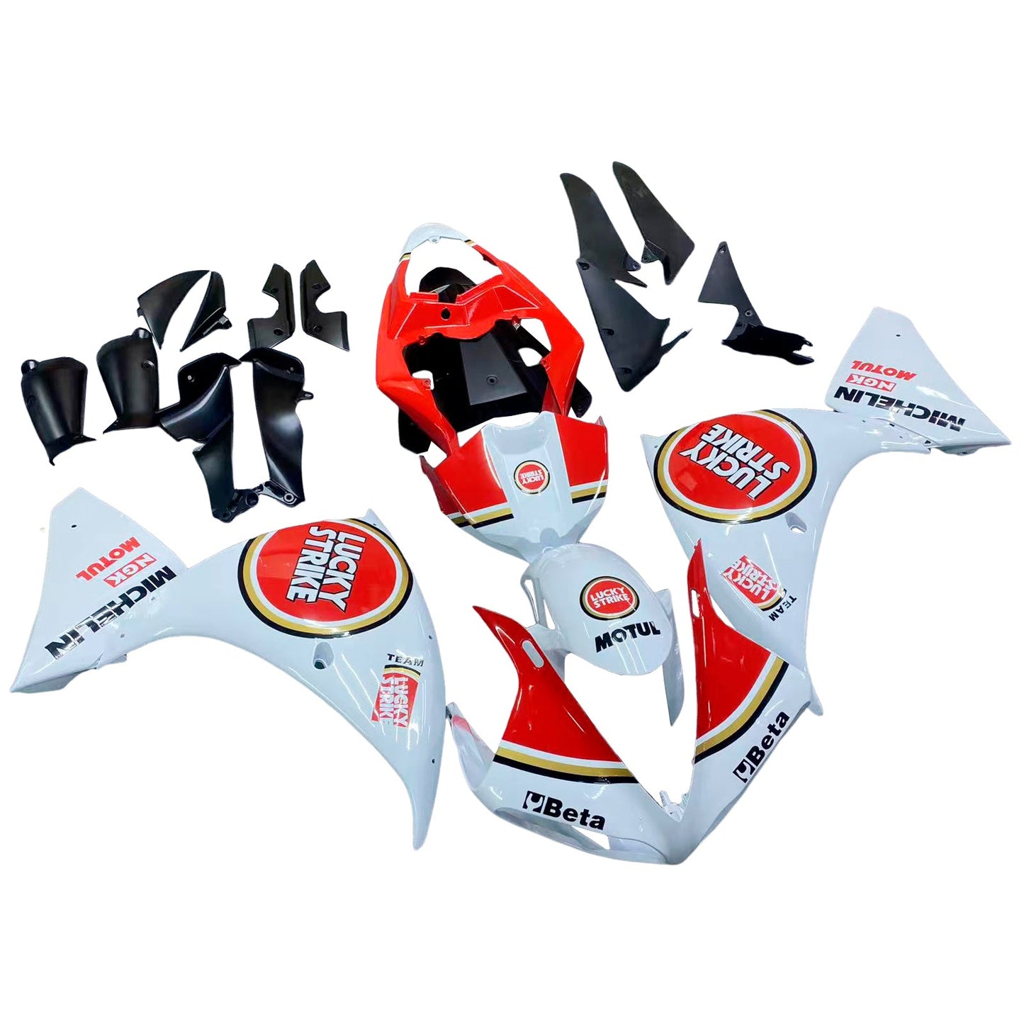 2009-2011 Fairings Yamaha YZF-R1 White Red Lucky Strike R1  Generic