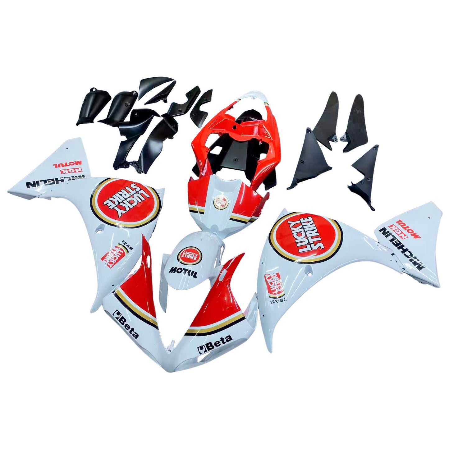 2009-2011 Fairings Yamaha YZF-R1 White Red Lucky Strike R1  Generic