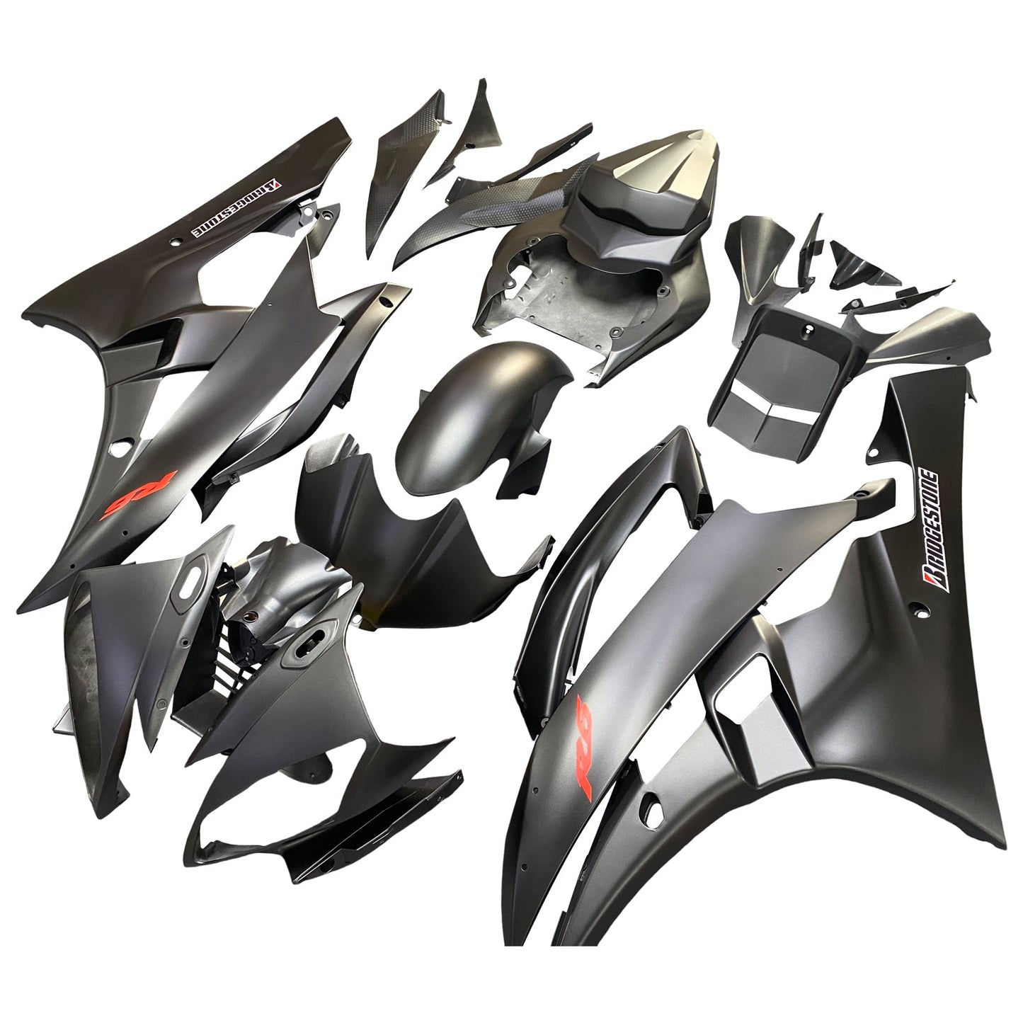 2006-2007 Fairings Yamaha YZF-R6 Black Matte Bridgestone R6  Generic