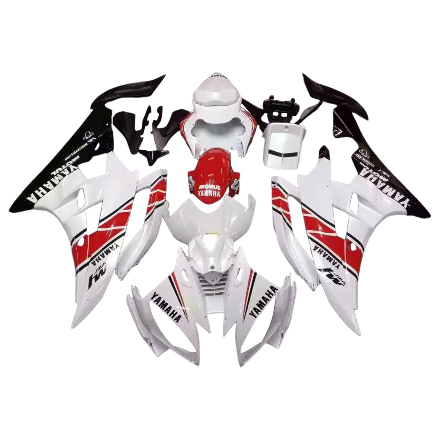 2006-2007 Fairings Yamaha YZF-R6 White Red Black R6  Generic