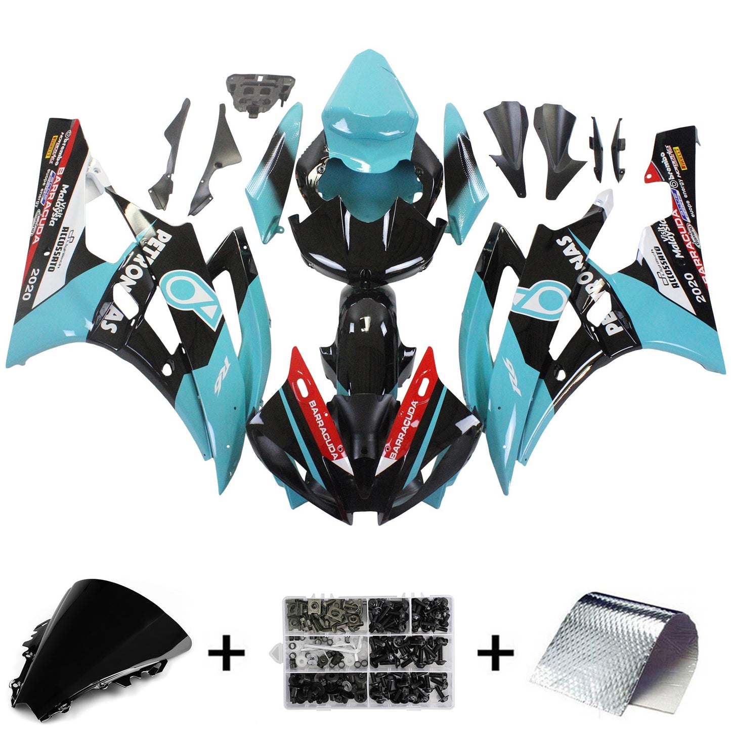 2006-2007 Yamaha YZF 600 R6 Fairing Kit Bodywork Plastic ABS