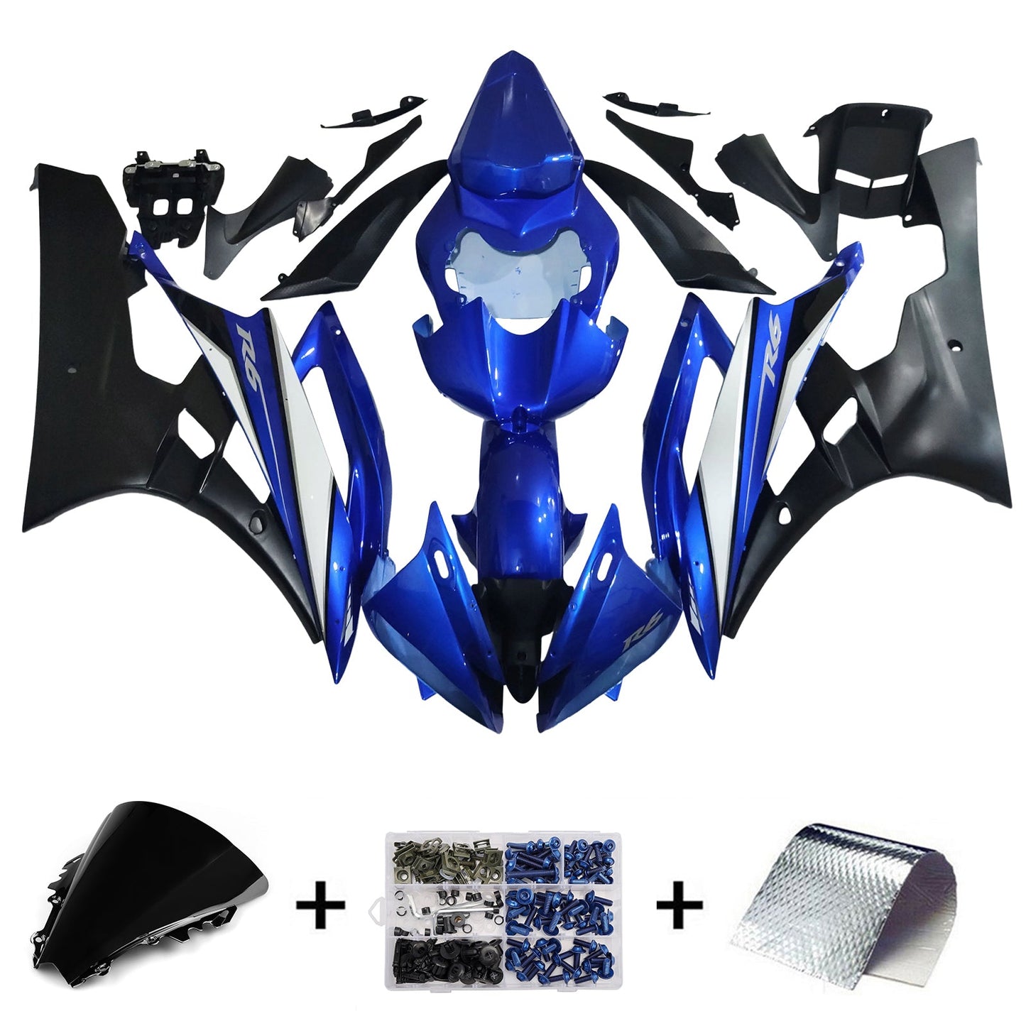2006-2007 Yamaha YZF 600 R6 Fairing Kit Bodywork Plastic ABS