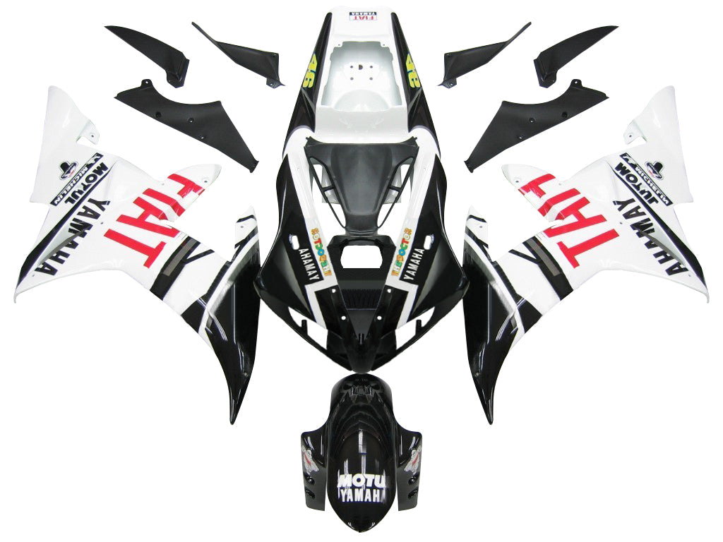2002-2003 Fairings Yamaha YZF-R1 Black White No.46 FIAT  Generic