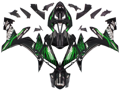 2004-2006 Fairings Yamaha YZF-R1 Black & Green Flame R1  Generic