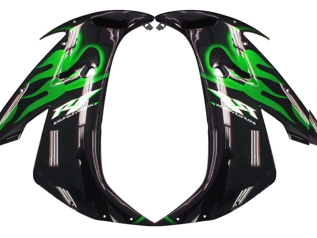 2004-2006 Fairings Yamaha YZF-R1 Black & Green Flame R1  Generic