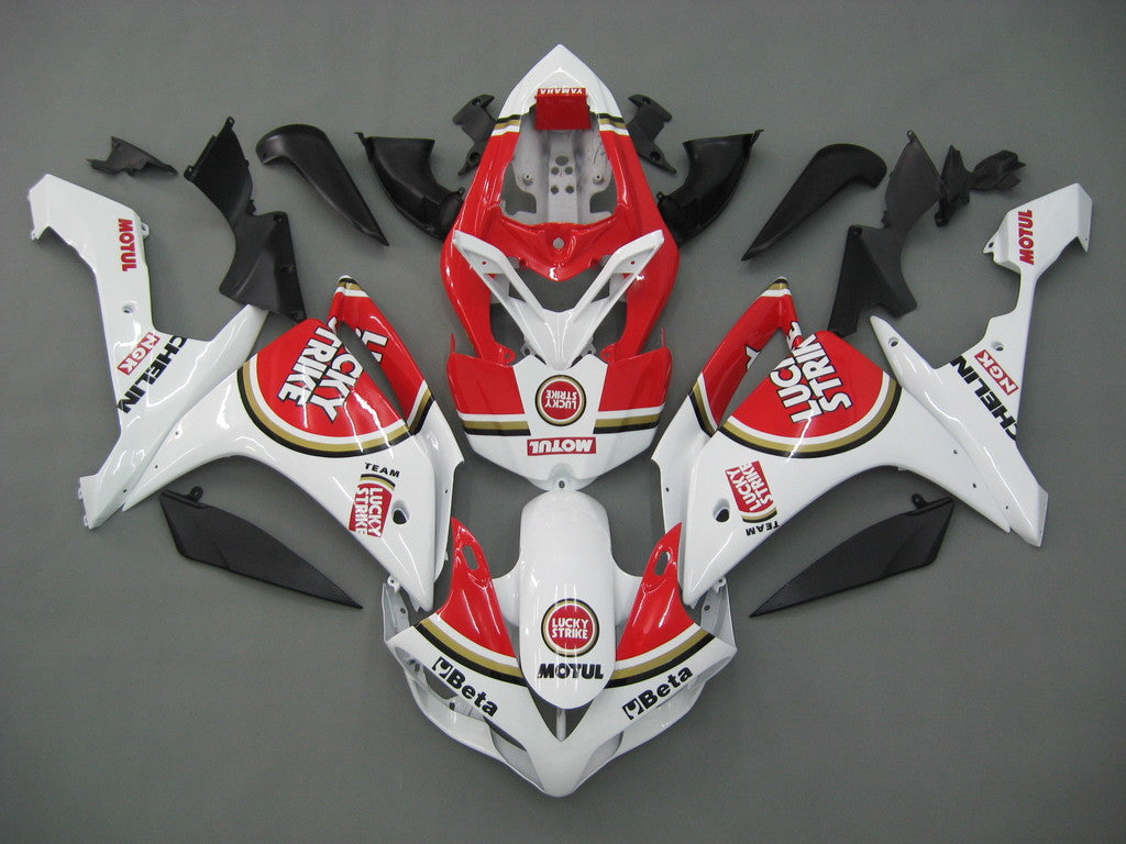 2007-2008 Fairings Yamaha YZF-R1 White Red Lucky Strike  Generic