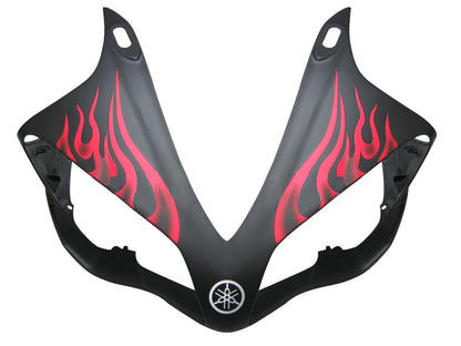 2007-2008 Fairings Yamaha YZF-R1 Black Matte & Red Flame R1  Generic