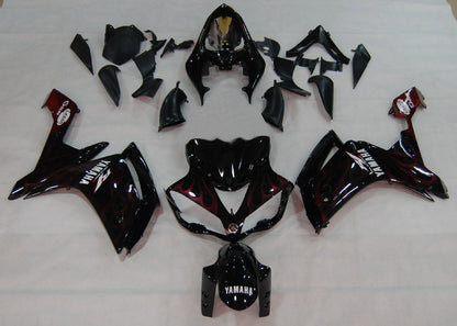 2007-2008 Fairings Yamaha YZF-R1 Black & Red Flame  R1  Generic