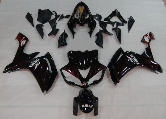 2007-2008 Fairings Yamaha YZF-R1 Black & Red Flame  R1  Generic