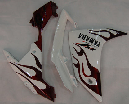 2007-2008 Fairings Yamaha YZF-R1 White & Dark Red Flame R1  Generic