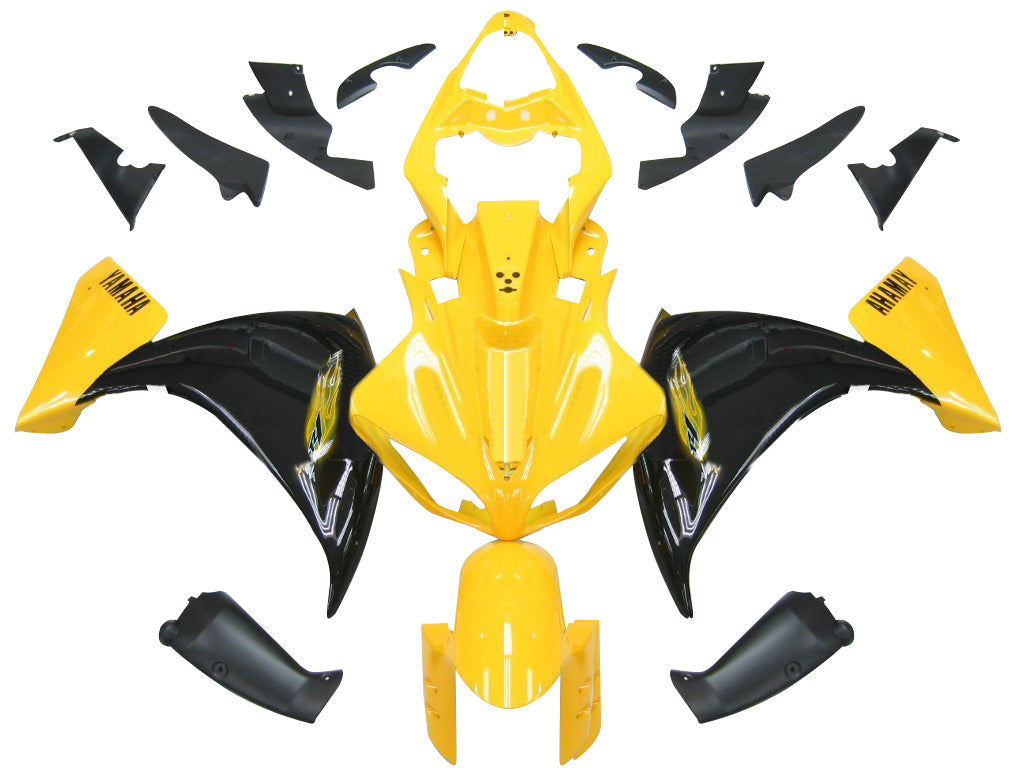 2009-2011 Fairings Yamaha YZF-R1 Yellow Black  R1  Generic