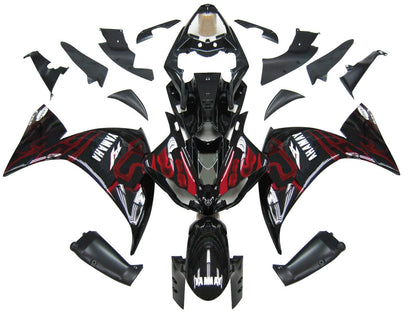 2009-2011 Fairings Yamaha YZF-R1 Black & Red Flame  Generic