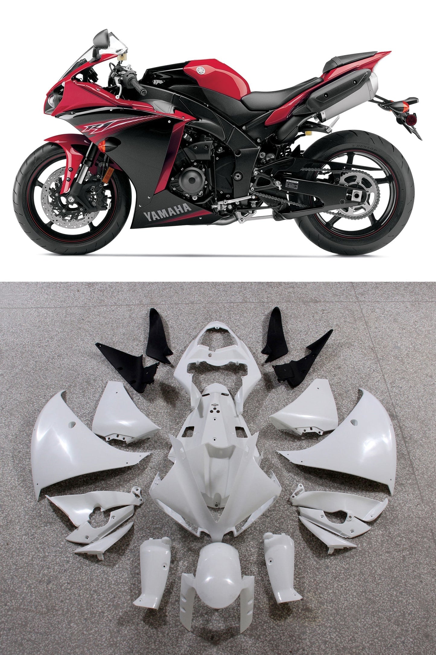 2012-2014 Fairings Plastics Yamaha YZF R1 Red Black R1  Generic
