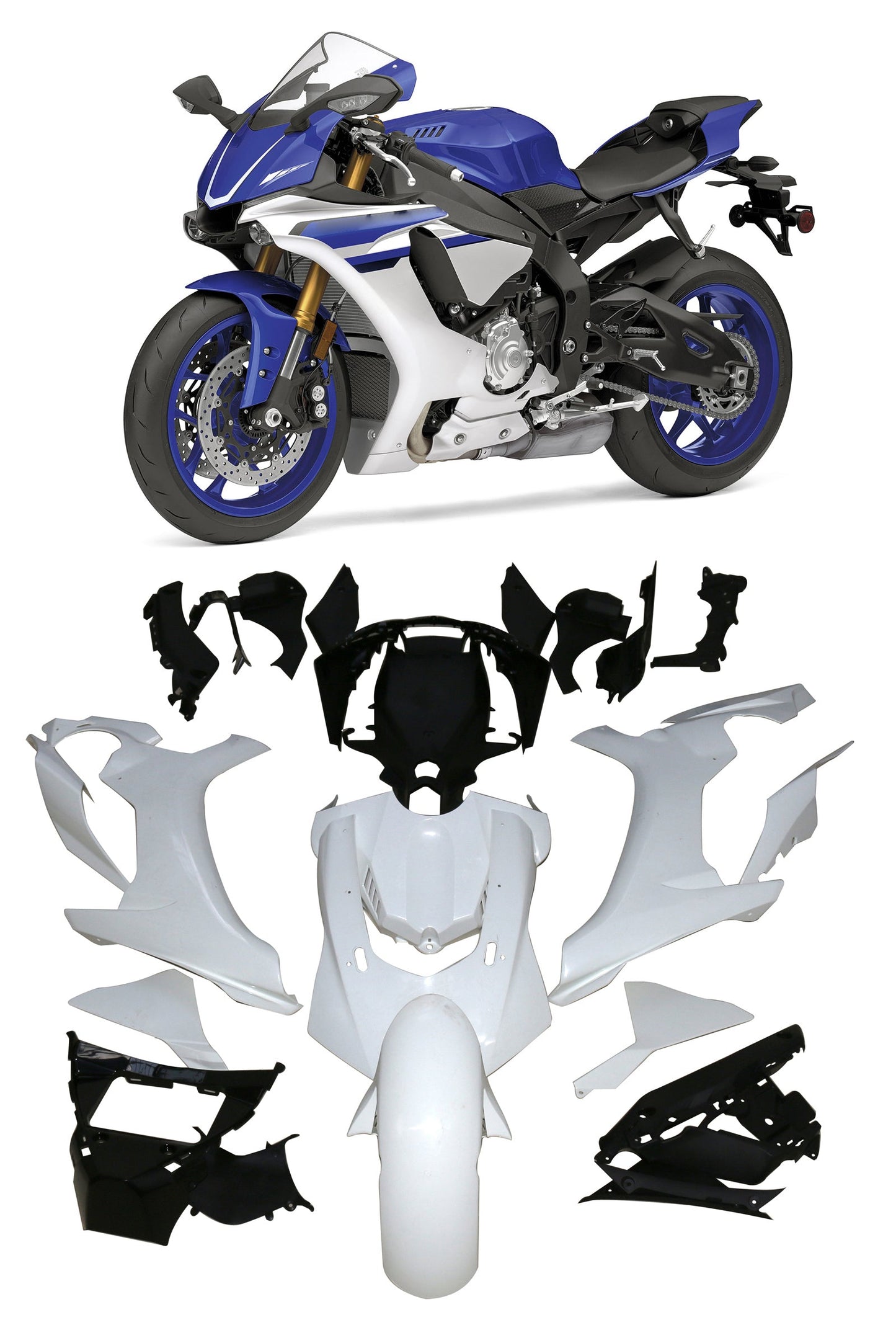 2015-2019 Fairings YZF 1000 R1 Bodywork Fairing ABS Injection Molded Plastics Set 7 Color Generic