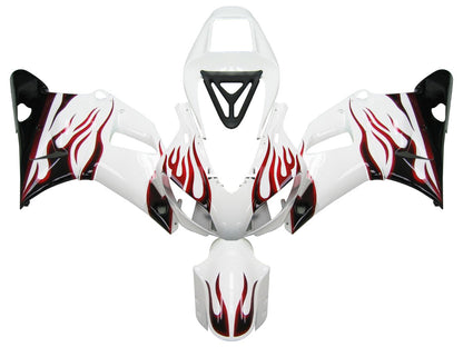 1998-1999 Fairings Yamaha YZF-R1 White & Red Flame R1  Generic
