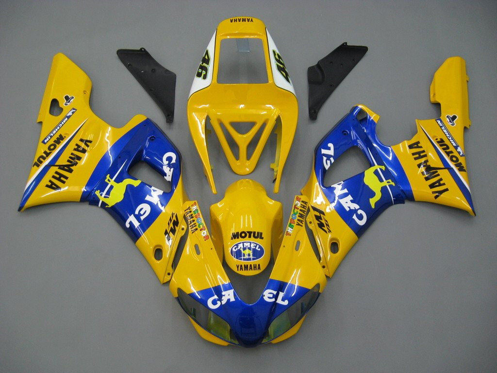 1998-1999 Fairings Yamaha YZF-R1 Yellow Blue No.46 Camel  Generic