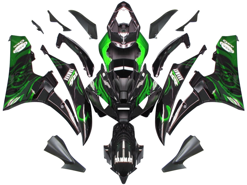 2006-2007 Fairings Yamaha YZF-R6 Black & Green Flame R6  Generic