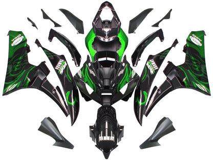 2006-2007 Fairings Yamaha YZF-R6 Black & Green Flame R6  Generic