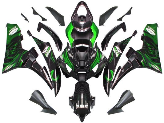 2006-2007 Fairings Yamaha YZF-R6 Black & Green Flame R6  Generic