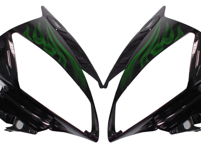 2006-2007 Fairings Yamaha YZF-R6 Black & Green Flame R6  Generic