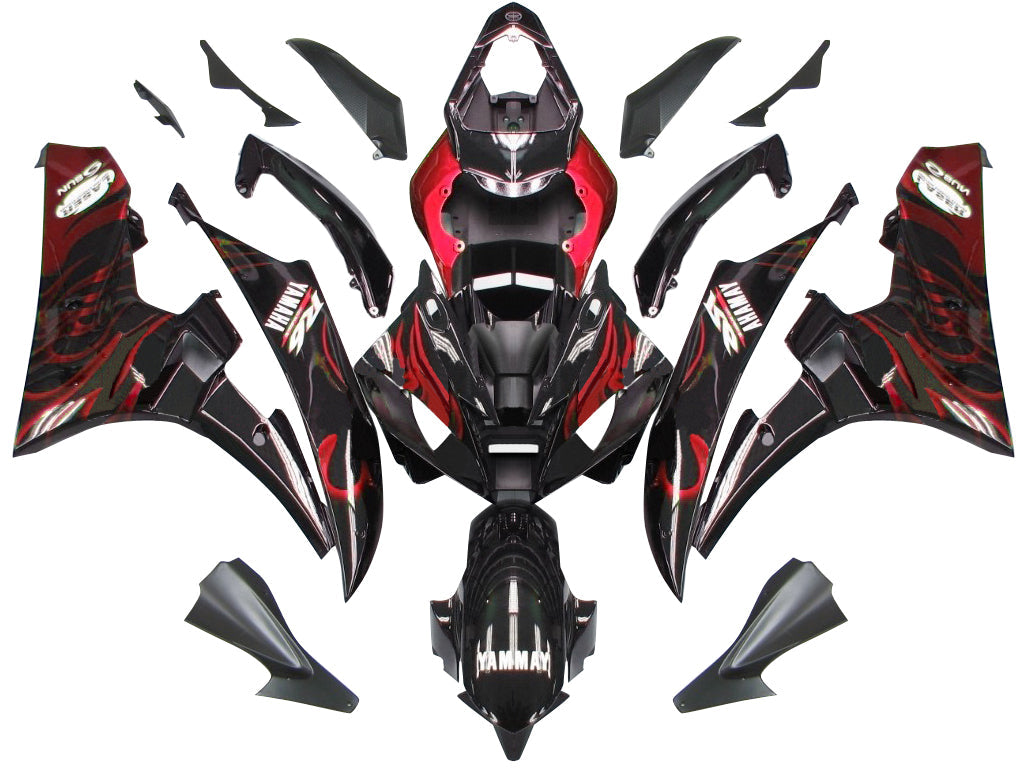 2006-2007 Fairings Yamaha YZF-R6 Black & Red Flame R6  Generic