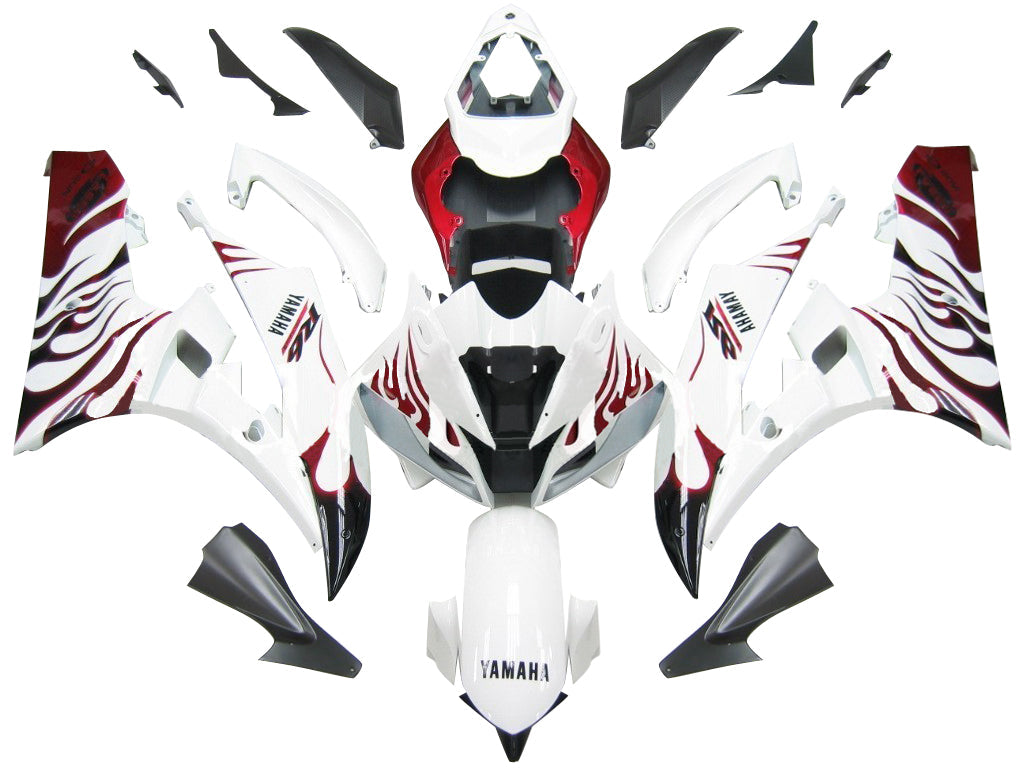 2006-2007 Fairings Yamaha YZF-R6 White & Red Flame R6  Generic