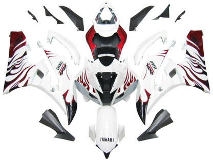 2006-2007 Fairings Yamaha YZF-R6 White & Red Flame R6  Generic