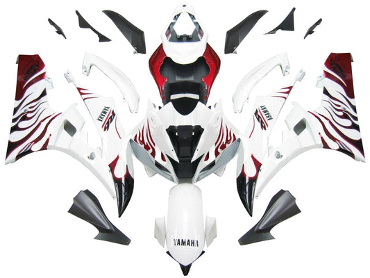 2006-2007 Fairings Yamaha YZF-R6 White & Red Flame R6  Generic