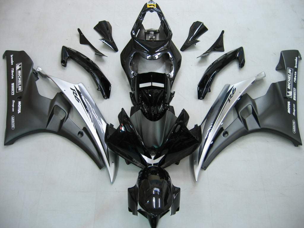 2006-2007 Fairings Yamaha YZF-R6 Black White R6  Generic