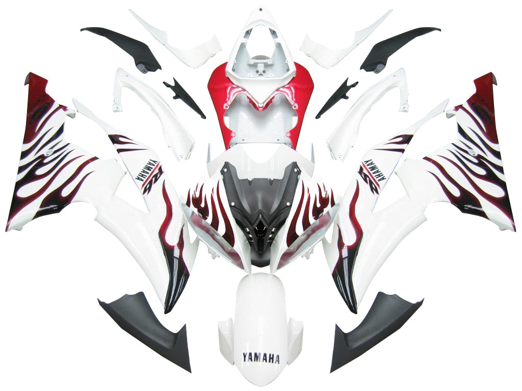 2008-2016 Fairings Yamaha YZF-R6 White & Red Flame R6  Generic