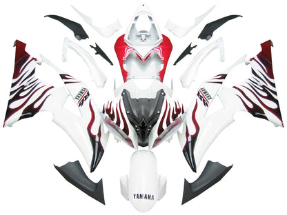 2008-2016 Fairings Yamaha YZF-R6 White & Red Flame R6  Generic