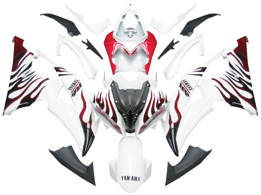 2008-2016 Fairings Yamaha YZF-R6 White & Red Flame R6  Generic