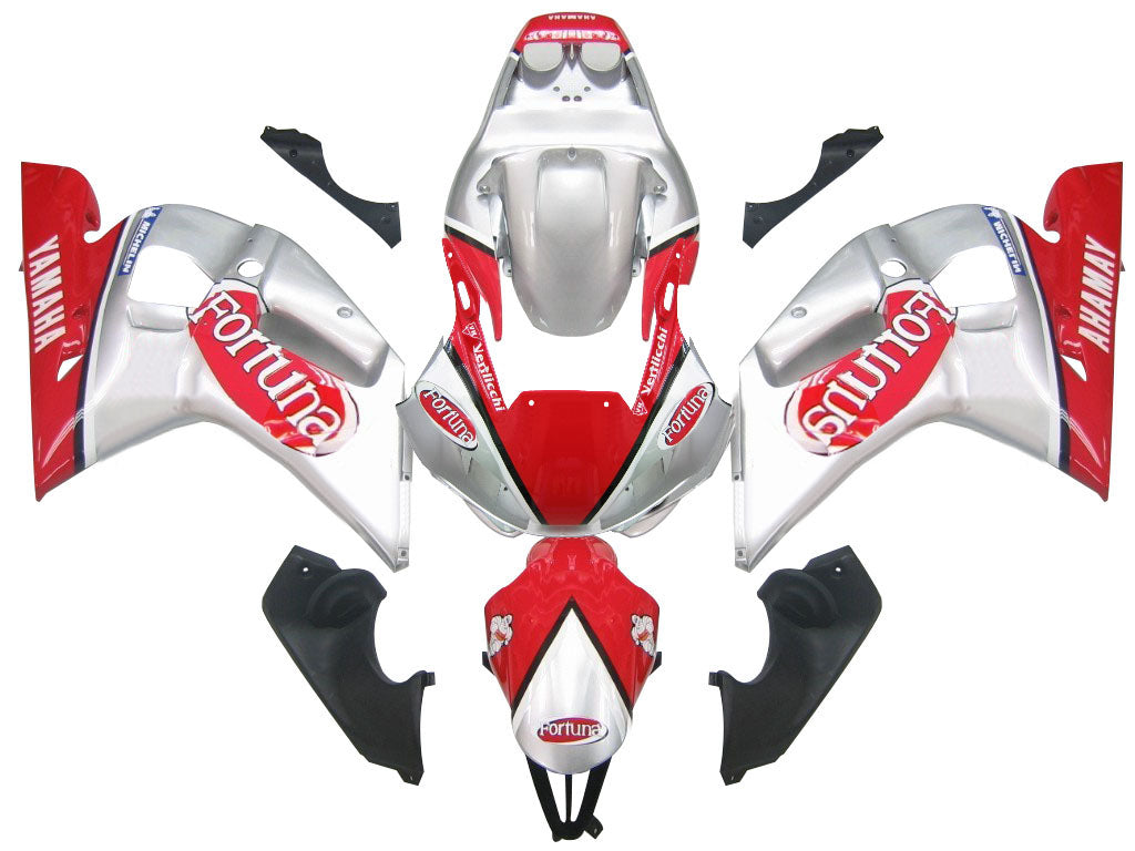 1998-2002 Fairings Yamaha YZF-R6 Silver Red Fortuna R6  Generic