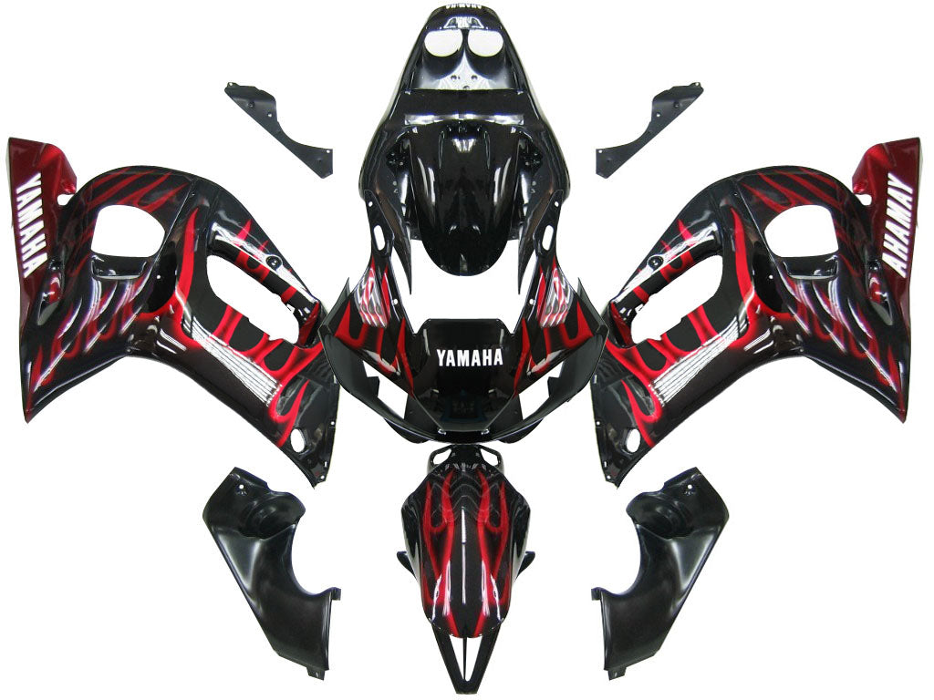 1998-2002 Fairings Yamaha YZF-R6 Black & Red Flame R6  Generic