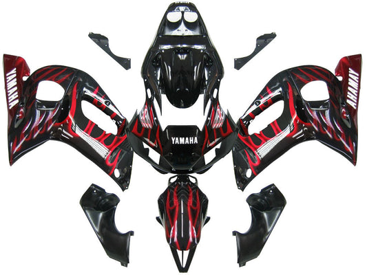 1998-2002 Fairings Yamaha YZF-R6 Black & Red Flame R6  Generic