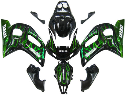 1998-2002 Fairings Yamaha YZF-R6 Black & Green Flame R6  Generic
