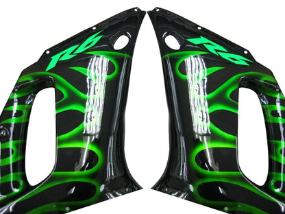 1998-2002 Fairings Yamaha YZF-R6 Black & Green Flame R6  Generic
